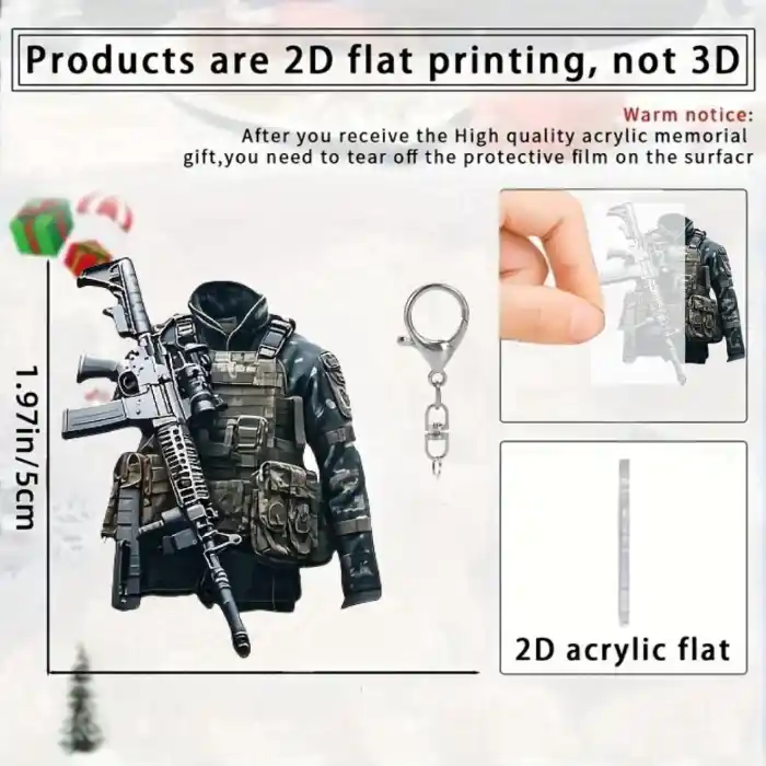Special Forces Equipment Pendant Keychain,military-style 2d Flat Acrylic Ornament,hanging Móc Treo Đeo Thoại, Standee, Móc Khoá In Theo Yêu Cầu, Chất Liệu Mica Dày 4mm, Kích Thước 5.5 Cm, Có In Test Mẫu