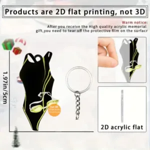 Swimsuit Pendant Keychain Swimming Themed 2d Flat Acrylic Ornament Charms Hanging Decoration Móc Treo Đeo Thoại, Standee, Móc Khoá In Theo Yêu Cầu, Chất Liệu Mica Dày 4mm, Kích Thước 5.5 Cm, Có In Test Mẫu