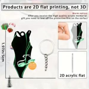 Swimsuit Pendant Keychain Swimming Themed 2d Flat Acrylic Ornament Charms Hanging Decoration Móc Treo Đeo Thoại, Standee, Móc Khoá In Theo Yêu Cầu, Chất Liệu Mica Dày 4mm, Kích Thước 5.5 Cm, Có In Test Mẫu