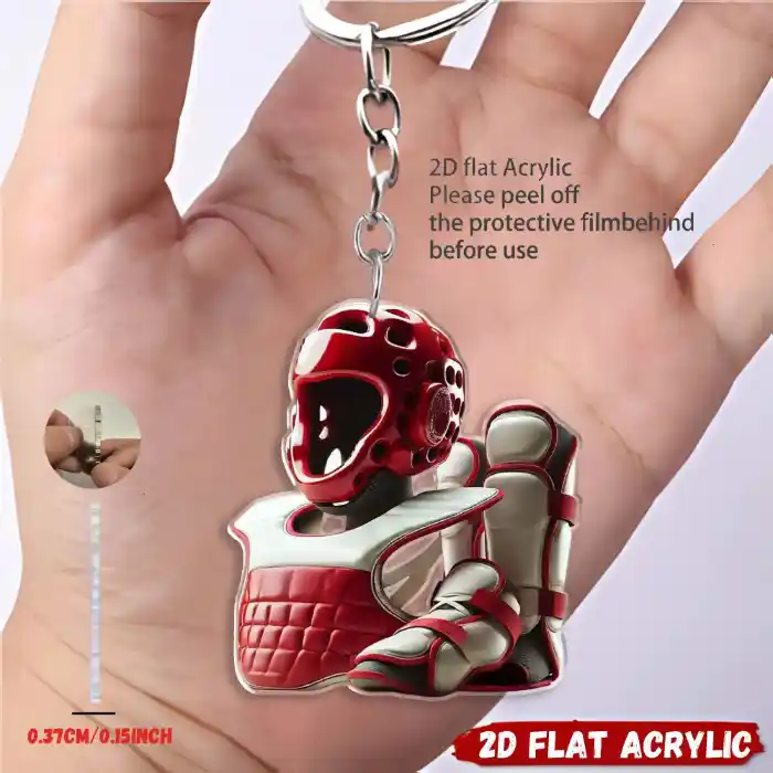 taekwondo-protective-gear-pendant-keycha-var2-1789471162856-32 Taekwondo Protective Gear Pendant Keychain Sports Themed 2d Flat Acrylic Ornament Charms Móc Treo Đeo Thoại, Standee, Móc Khoá In Theo Yêu Cầu, Chất Liệu Mica Dày 4mm, Kích Thước 5.5 Cm, Có In Test Mẫu