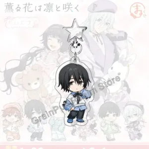 The Fragrant Flower Blooms With Dignity Chibi Acrylic Keychain – Rintaro Tsumugi, Kaoruko Móc Treo Đeo Thoại, Standee, Móc Khoá In Theo Yêu Cầu, Chất Liệu Mica Dày 4mm, Kích Thước 5.5 Cm, Có In Test Mẫu
