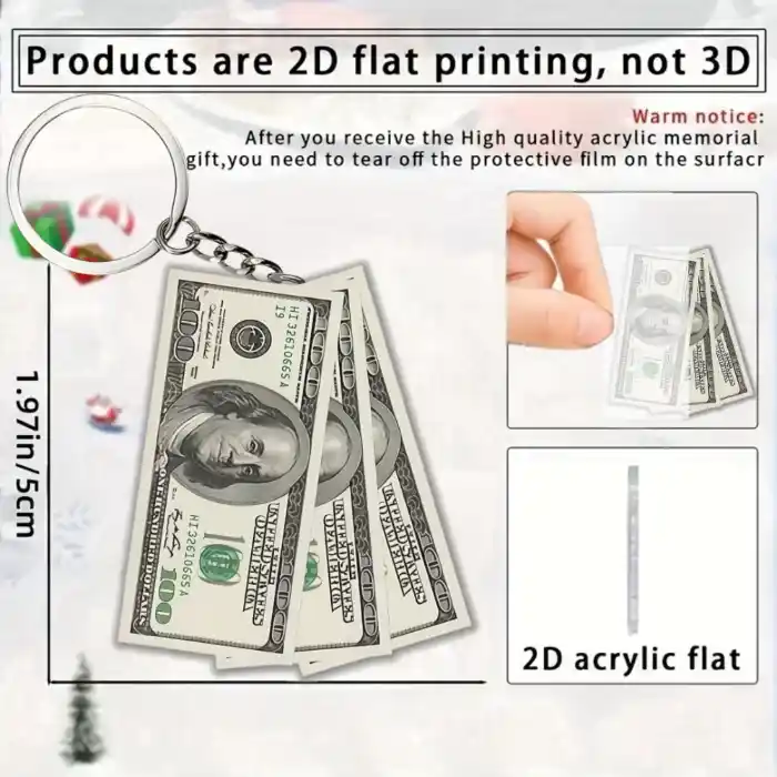 Unique Mini Dollar Pendant Keychain Novel 2d Flat Acrylic Ornament Charms Hanging Decoration Móc Treo Đeo Thoại, Standee, Móc Khoá In Theo Yêu Cầu, Chất Liệu Mica Dày 4mm, Kích Thước 5.5 Cm, Có In Test Mẫu